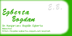 egberta bogdan business card